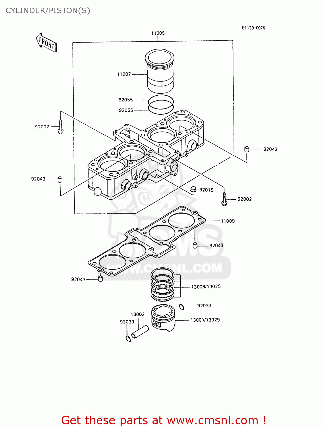 CYLINDER/PISTON(S) ZX600C8 NINJA 600R 1995 USA CALIFORNIA CANADA