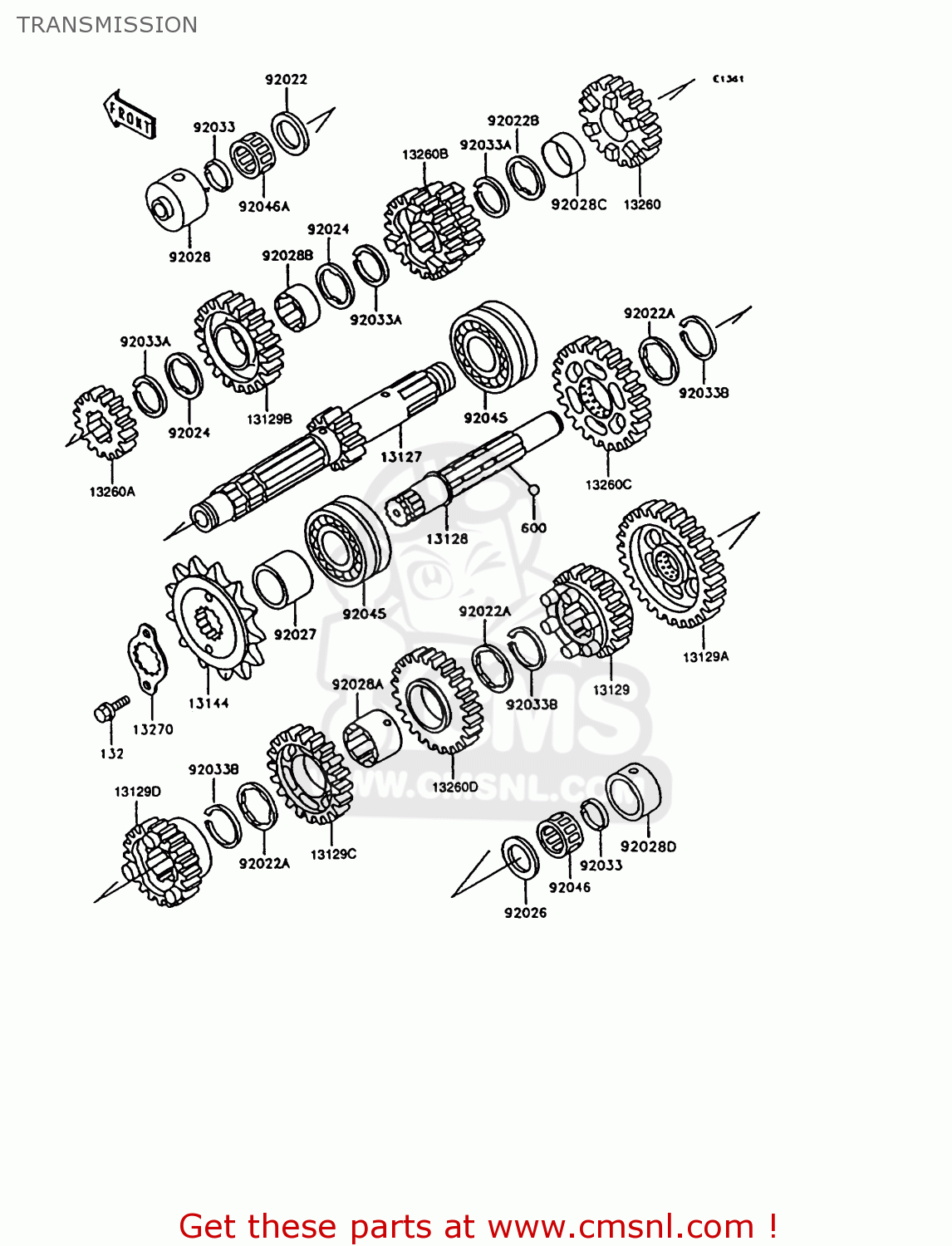 TRANSMISSION ZX600C8 NINJA 600R 1995 USA CALIFORNIA CANADA