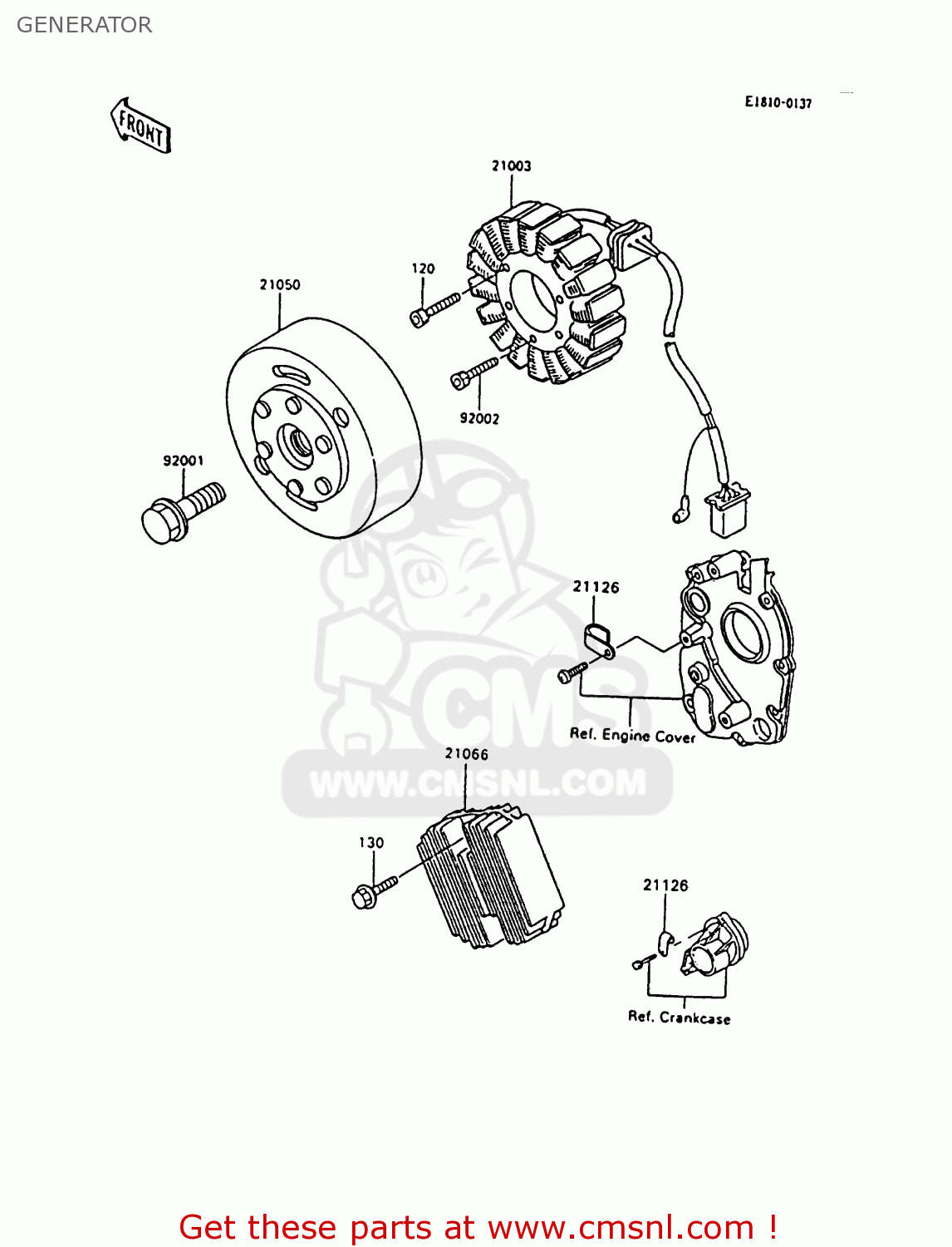 GENERATOR ZX600C8 NINJA 600R 1995 USA CALIFORNIA CANADA