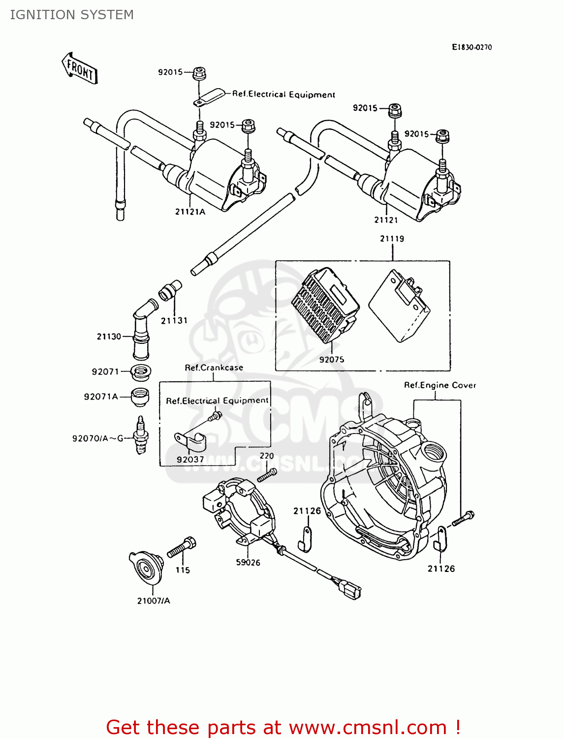 IGNITION SYSTEM ZX600C8 NINJA 600R 1995 USA CALIFORNIA CANADA