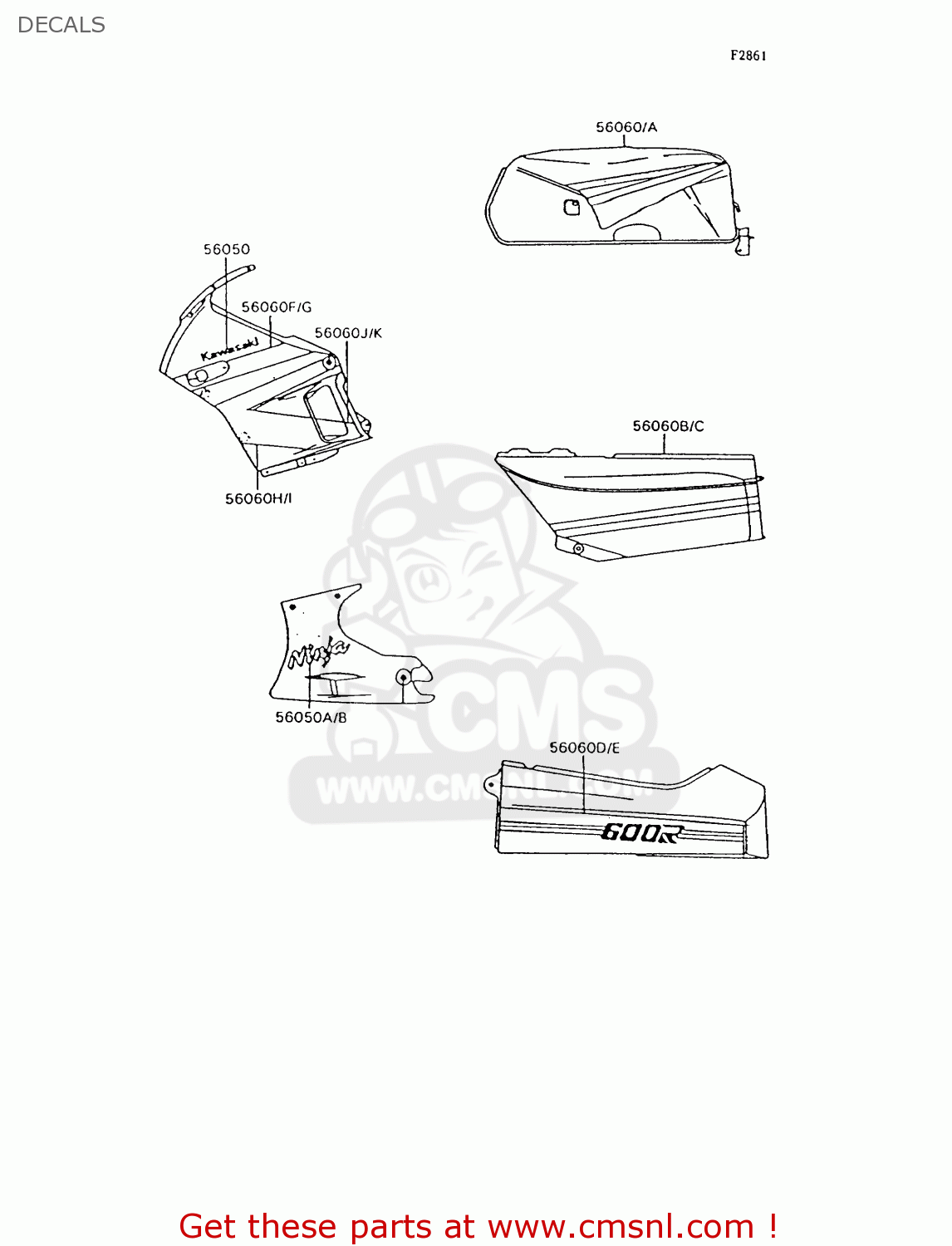 DECALS ZX600C8 NINJA 600R 1995 USA CALIFORNIA CANADA