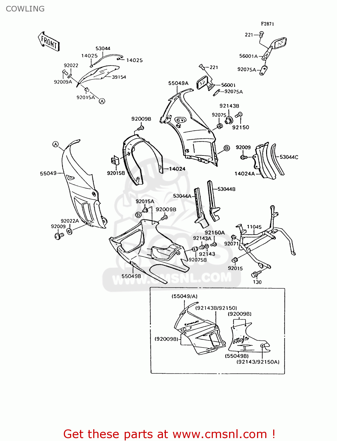 COWLING ZX600C8 NINJA 600R 1995 USA CALIFORNIA CANADA