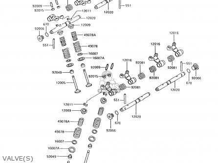 VALVE(S) - ZX600C8 NINJA 600R 1995 USA CALIFORNIA CANADA
