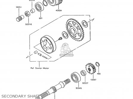 SECONDARY SHAFT - ZX600C8 NINJA 600R 1995 USA CALIFORNIA CANADA