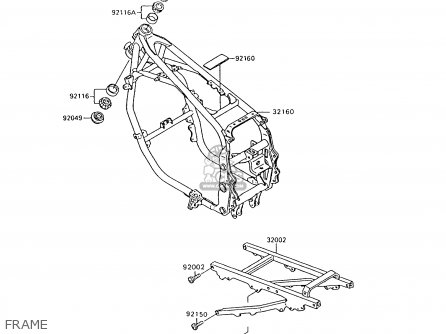 FRAME - ZX600C8 NINJA 600R 1995 USA CALIFORNIA CANADA