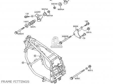 FRAME FITTINGS - ZX600C8 NINJA 600R 1995 USA CALIFORNIA CANADA