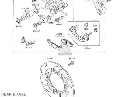 REAR BRAKE - ZX600C8 NINJA 600R 1995 USA CALIFORNIA CANADA