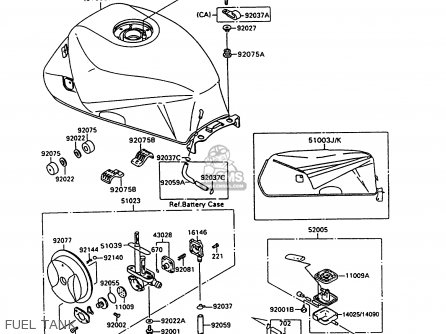 FUEL TANK - ZX600C8 NINJA 600R 1995 USA CALIFORNIA CANADA