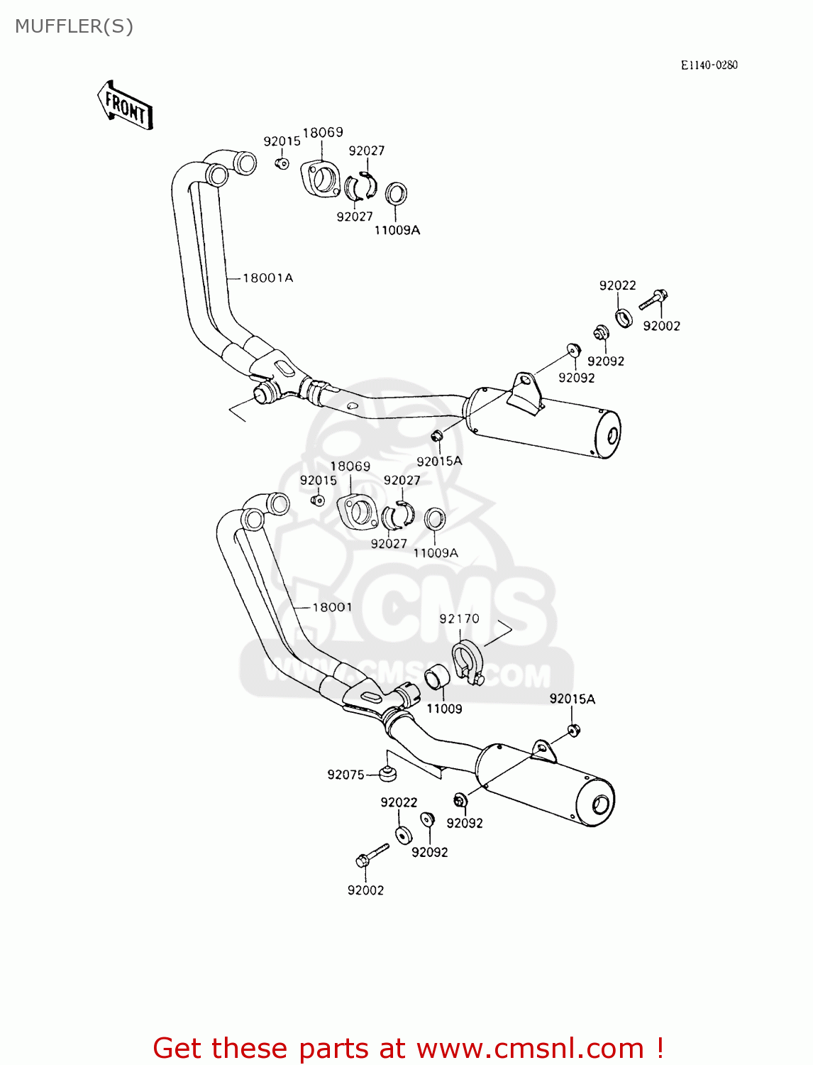 MUFFLER(S) ZX600C9 GPX600R 1996 UNITED KINGDOM FG