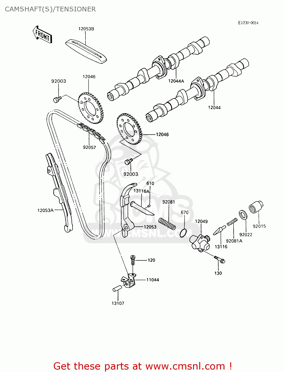 CAMSHAFT(S)/TENSIONER ZX600C9 GPX600R 1996 UNITED KINGDOM FG