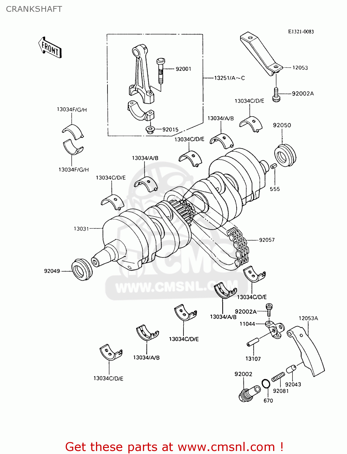 CRANKSHAFT ZX600C9 GPX600R 1996 UNITED KINGDOM FG