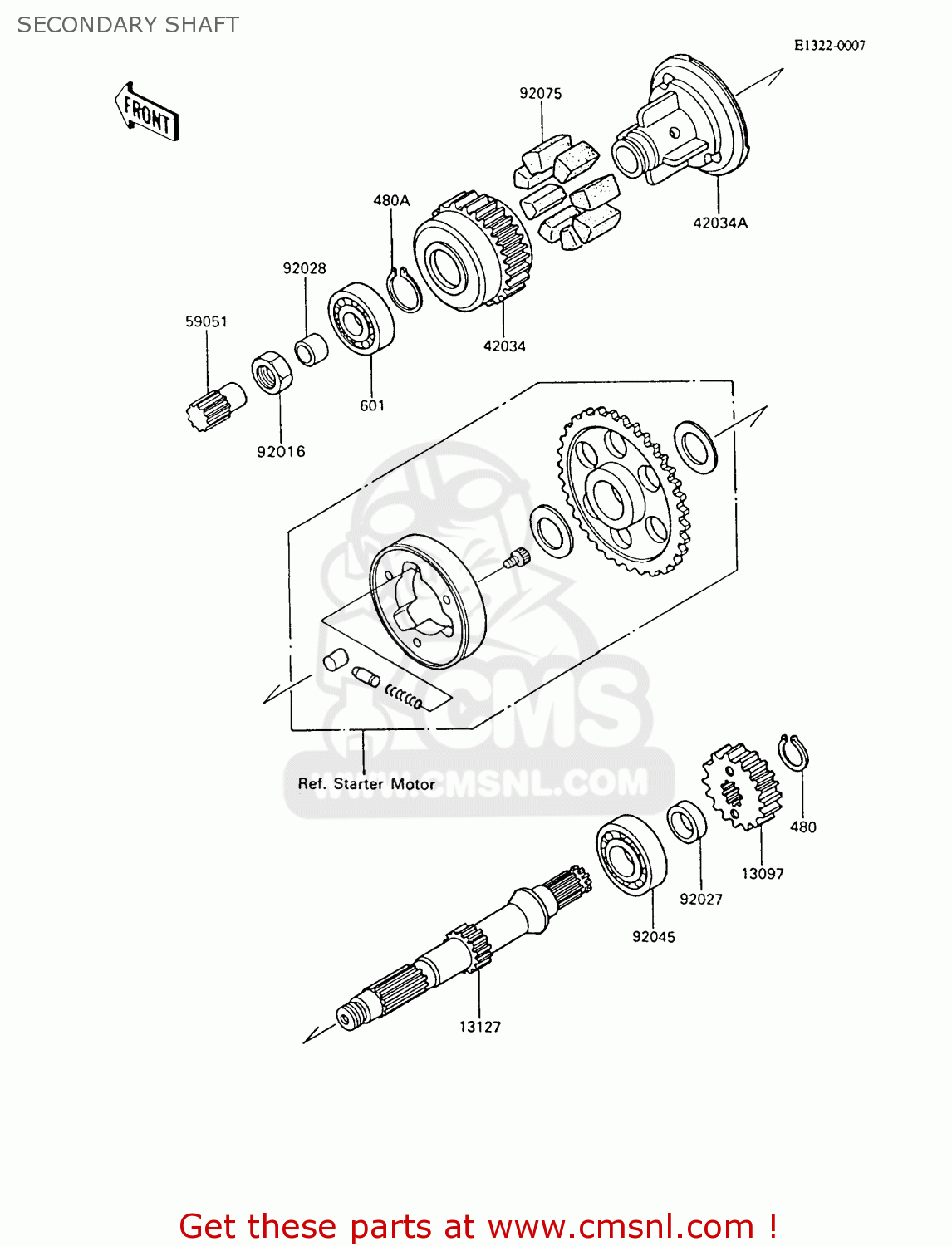 SECONDARY SHAFT ZX600C9 GPX600R 1996 UNITED KINGDOM FG