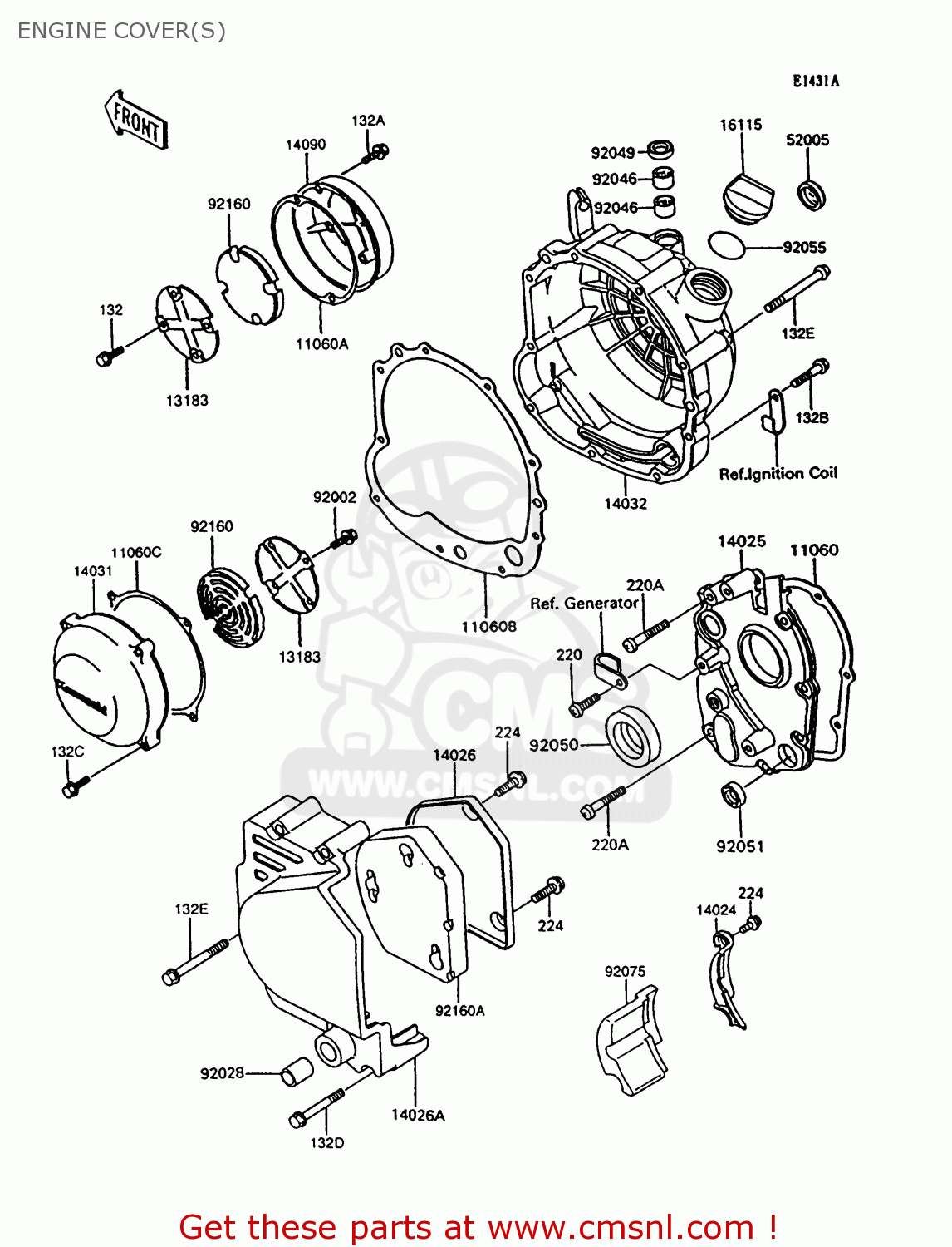 ENGINE COVER(S) ZX600C9 GPX600R 1996 UNITED KINGDOM FG
