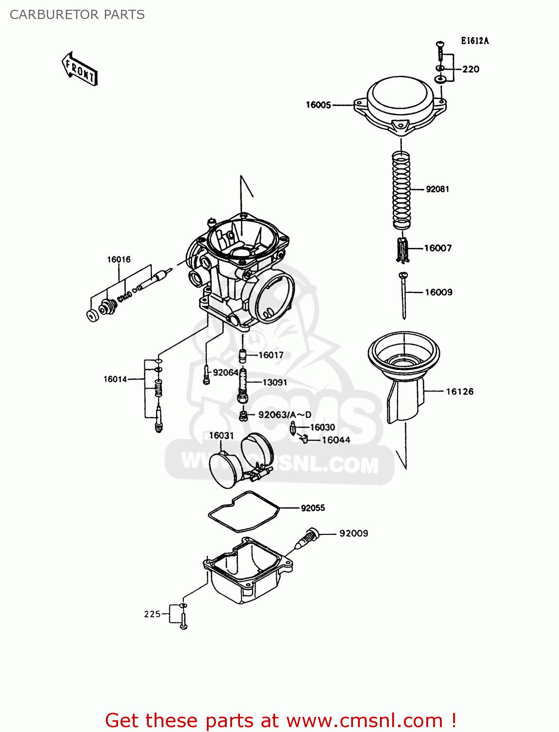 CARBURETOR PARTS ZX600C9 GPX600R 1996 UNITED KINGDOM FG