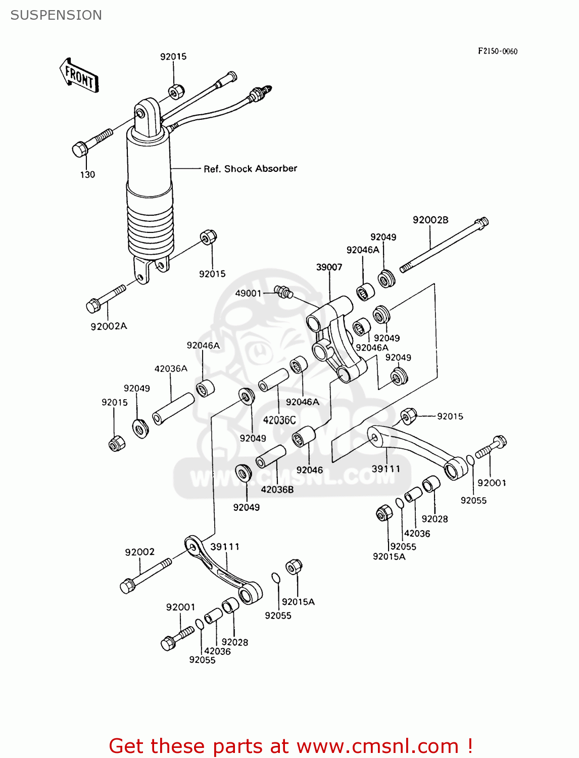 SUSPENSION ZX600C9 GPX600R 1996 UNITED KINGDOM FG