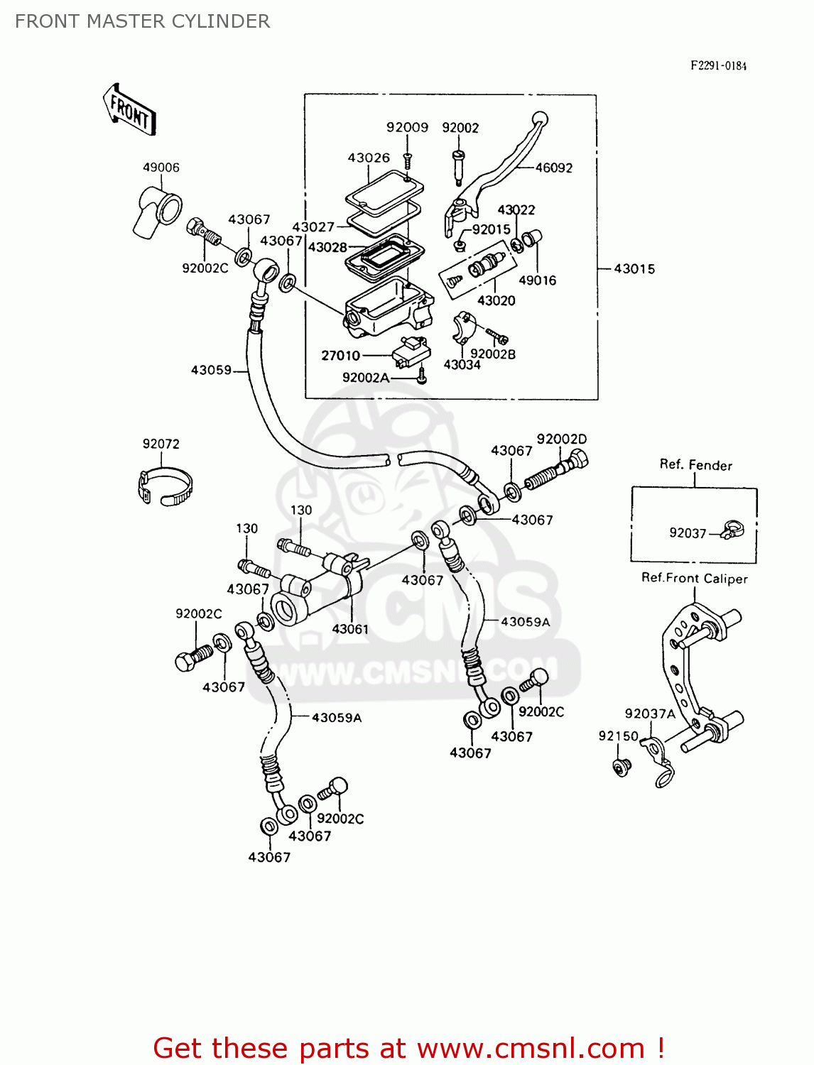 FRONT MASTER CYLINDER ZX600C9 GPX600R 1996 UNITED KINGDOM FG
