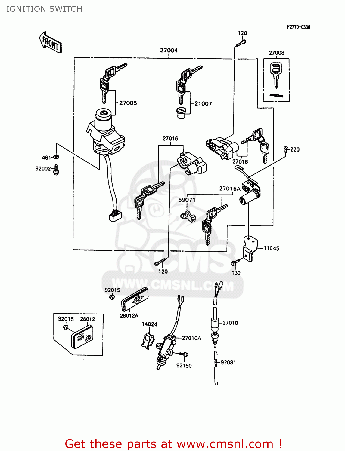 IGNITION SWITCH ZX600C9 GPX600R 1996 UNITED KINGDOM FG