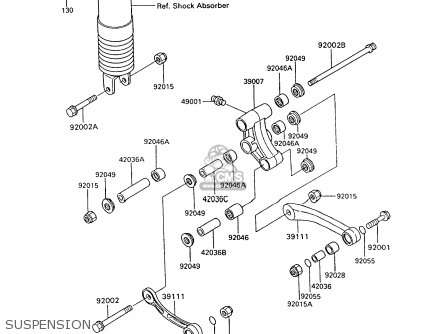 SUSPENSION - ZX600C9 GPX600R 1996 UNITED KINGDOM FG