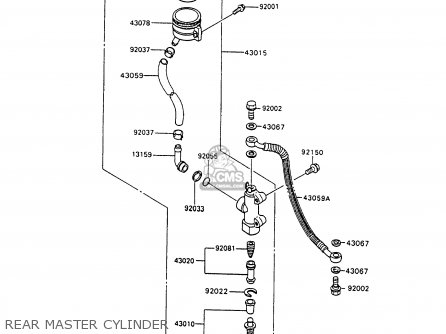 REAR MASTER CYLINDER - ZX600C9 GPX600R 1996 UNITED KINGDOM FG