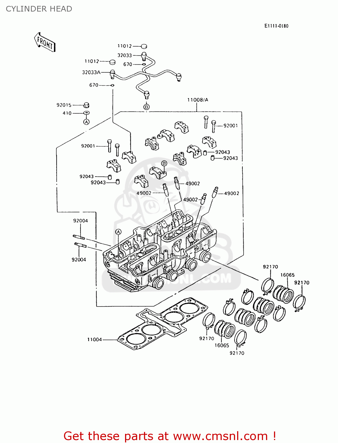 CYLINDER HEAD ZX600C9 NINJA 600R 1996 USA CALIFORNIA CANADA
