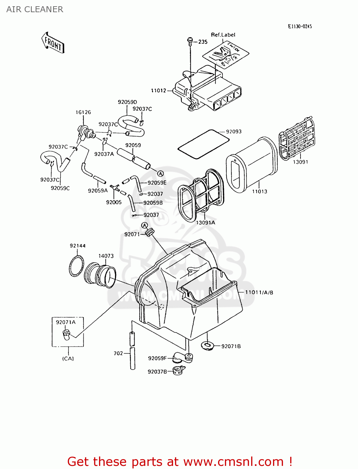 AIR CLEANER ZX600C9 NINJA 600R 1996 USA CALIFORNIA CANADA