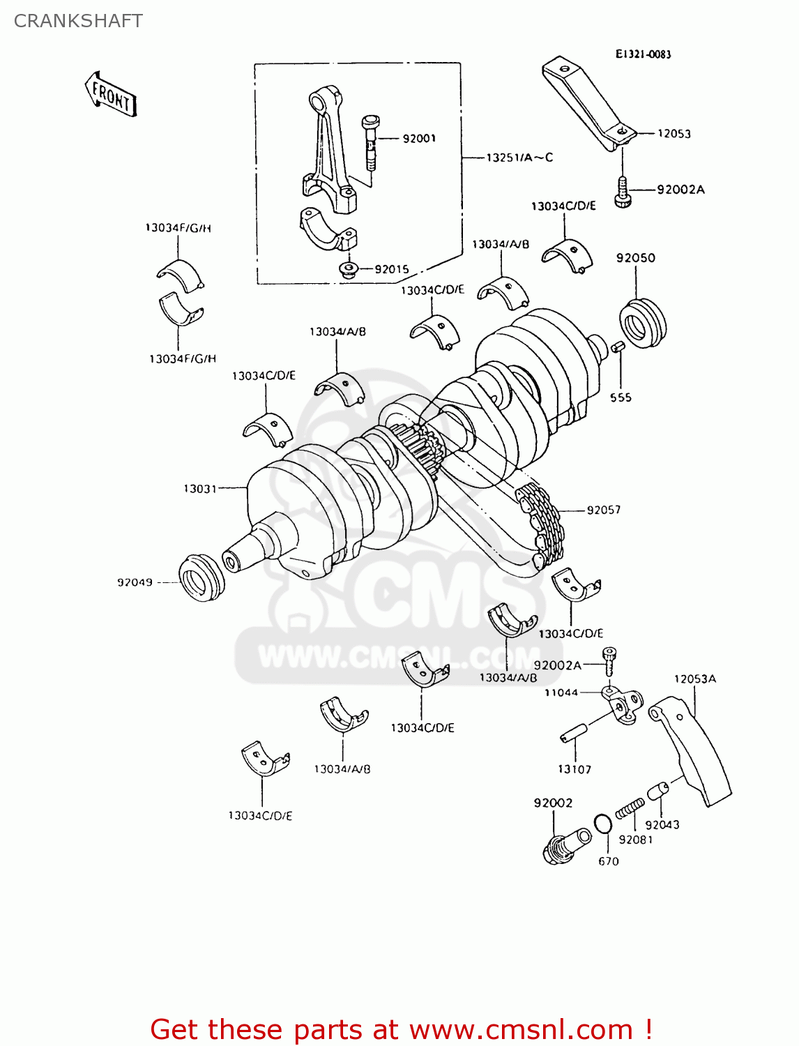 CRANKSHAFT ZX600C9 NINJA 600R 1996 USA CALIFORNIA CANADA