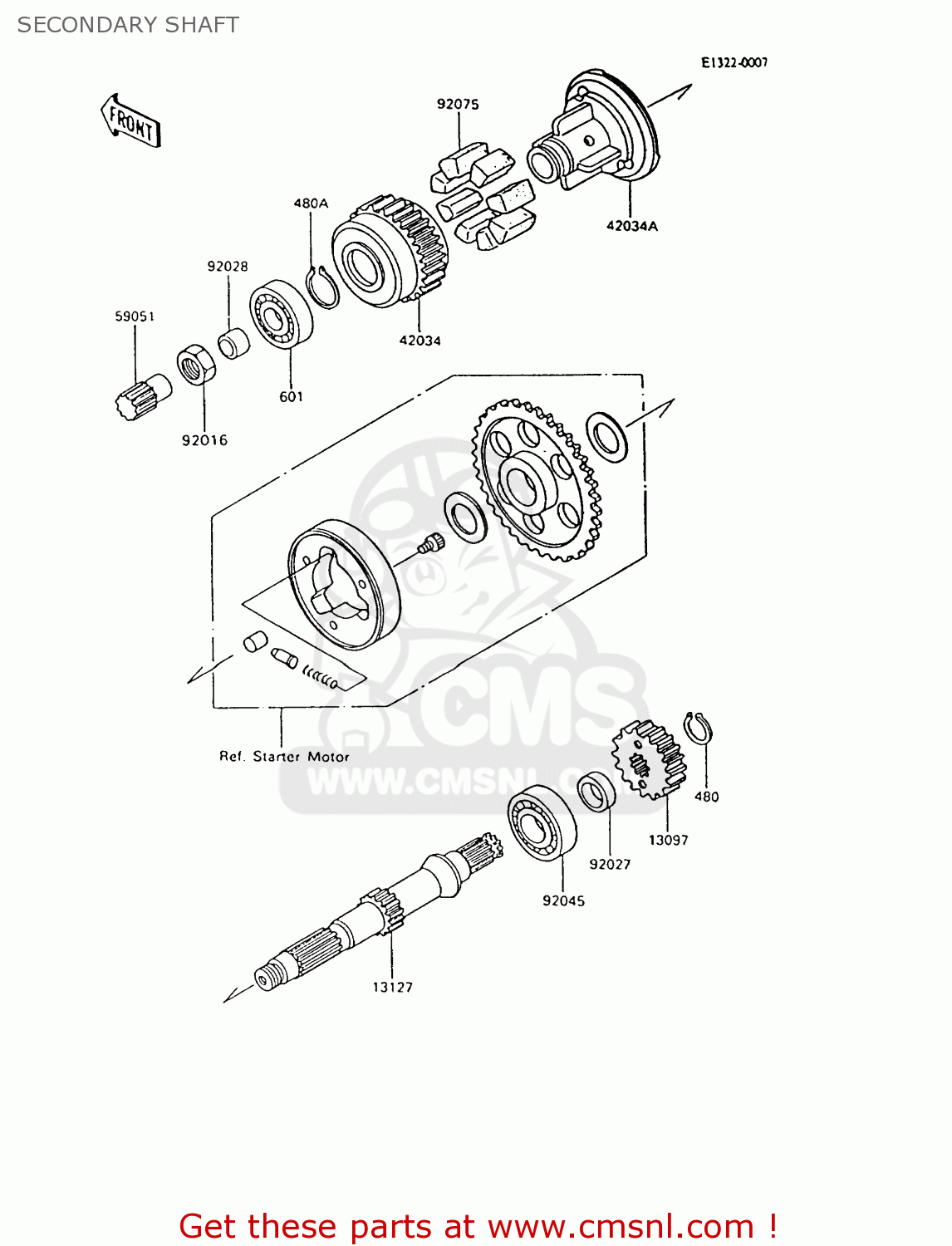SECONDARY SHAFT ZX600C9 NINJA 600R 1996 USA CALIFORNIA CANADA
