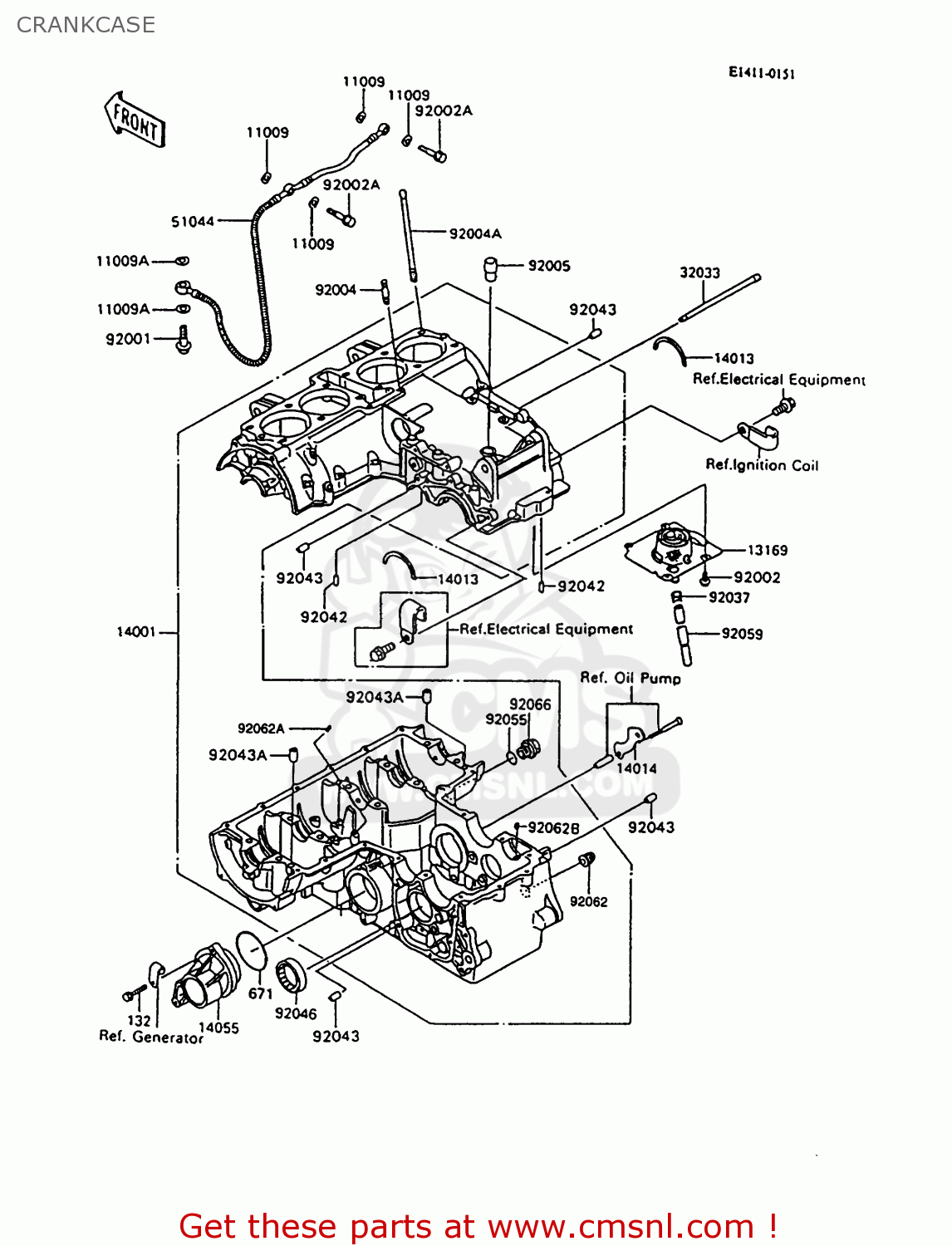 CRANKCASE ZX600C9 NINJA 600R 1996 USA CALIFORNIA CANADA