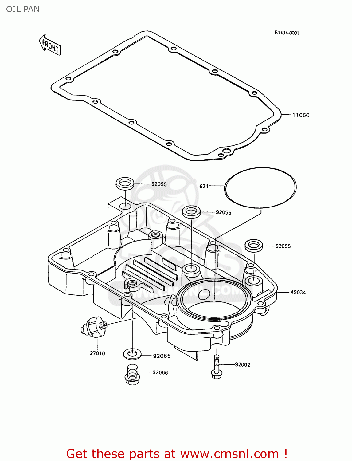 OIL PAN ZX600C9 NINJA 600R 1996 USA CALIFORNIA CANADA