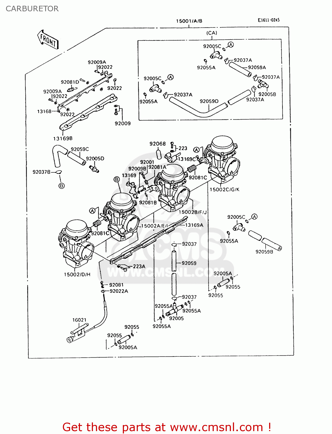 CARBURETOR ZX600C9 NINJA 600R 1996 USA CALIFORNIA CANADA