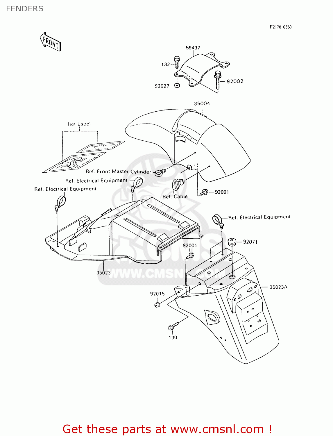 FENDERS ZX600C9 NINJA 600R 1996 USA CALIFORNIA CANADA