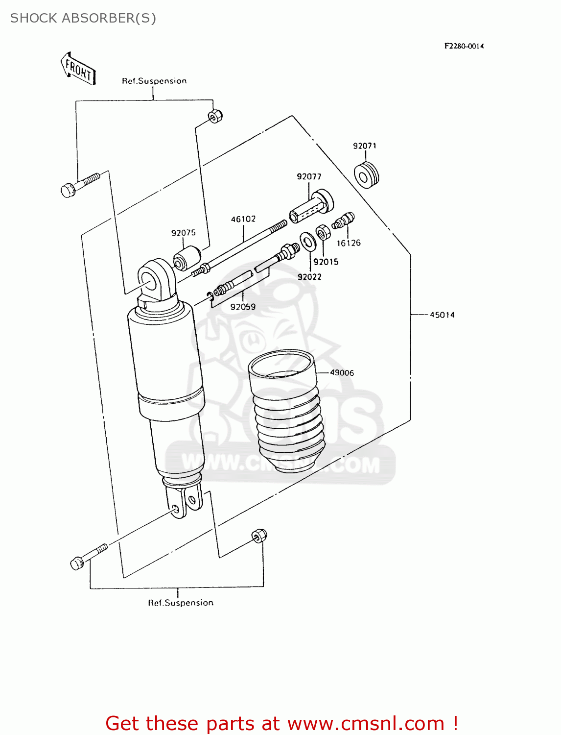 SHOCK ABSORBER(S) ZX600C9 NINJA 600R 1996 USA CALIFORNIA CANADA