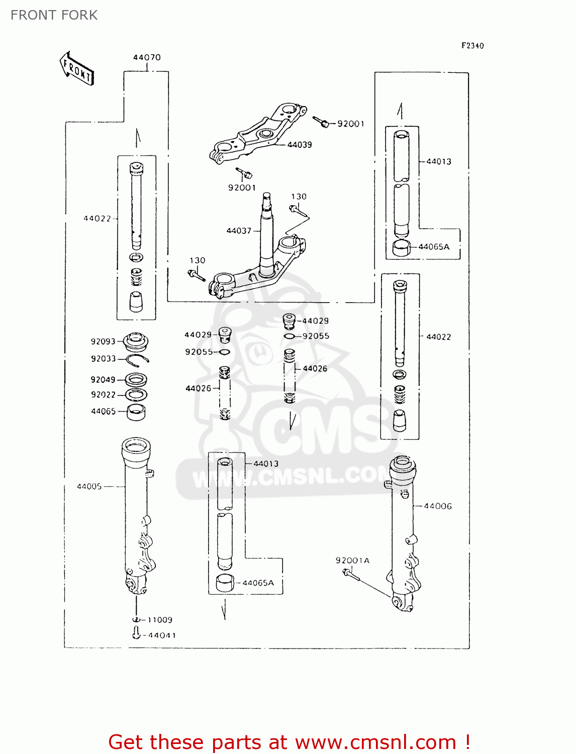 FRONT FORK ZX600C9 NINJA 600R 1996 USA CALIFORNIA CANADA