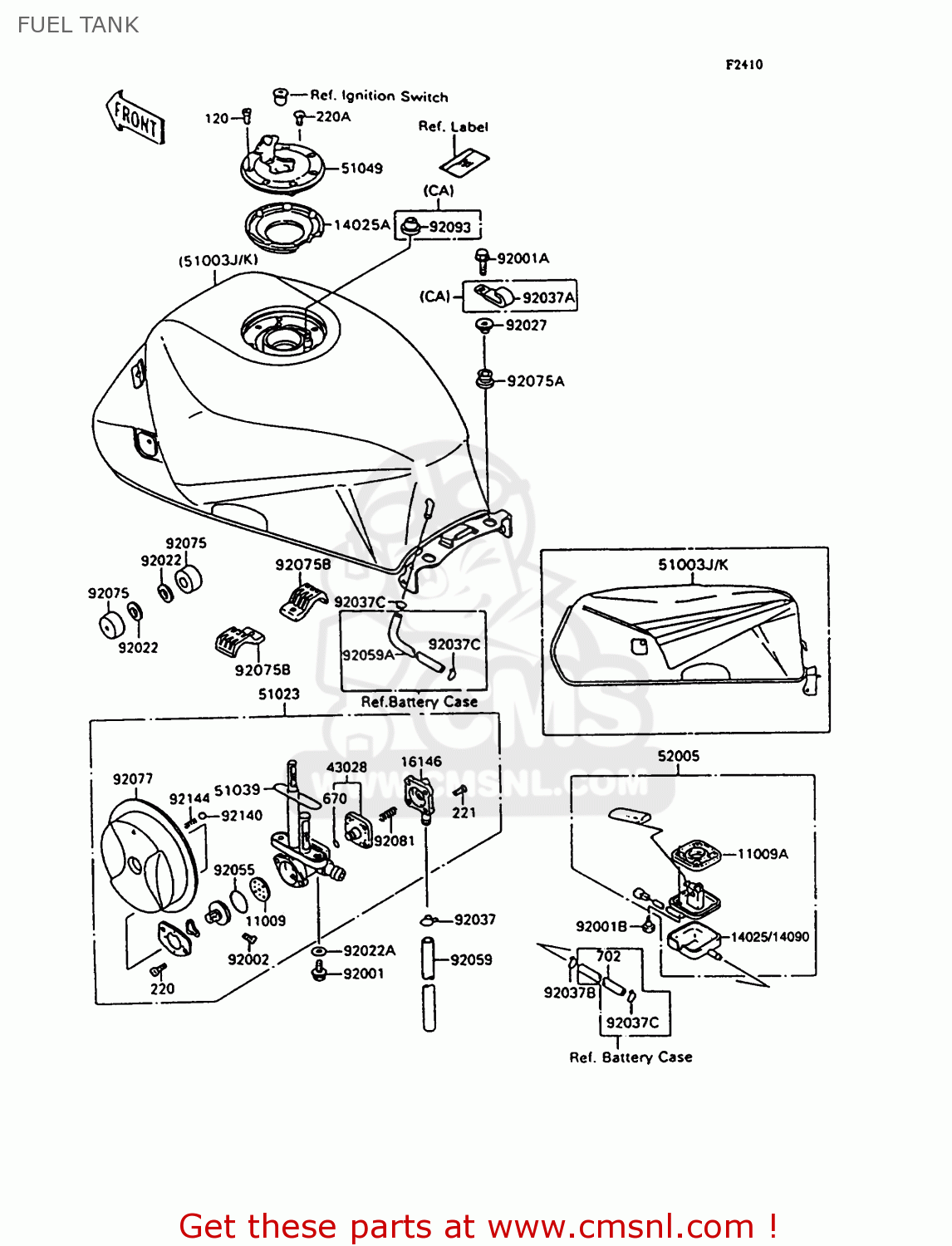 FUEL TANK ZX600C9 NINJA 600R 1996 USA CALIFORNIA CANADA