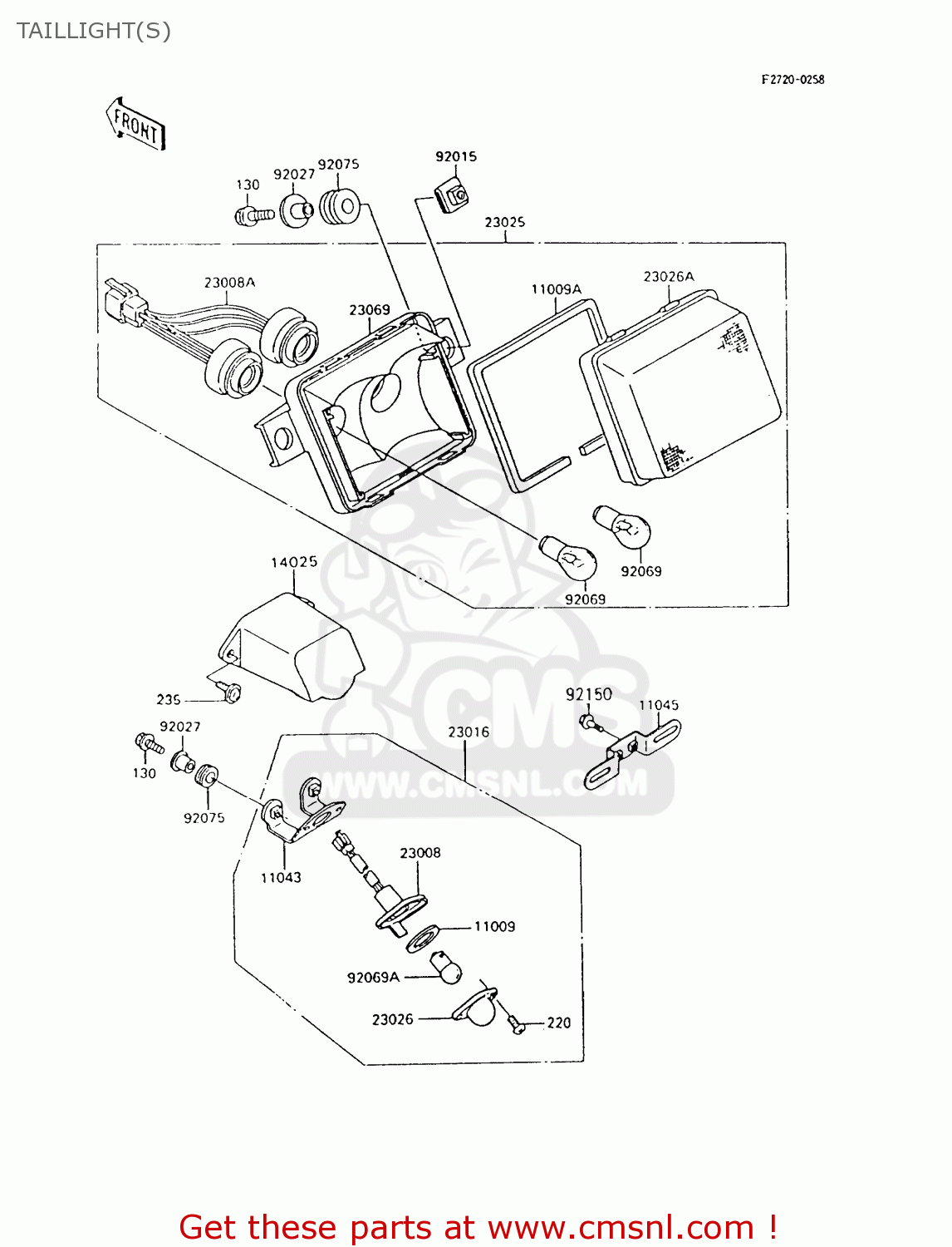 TAILLIGHT(S) ZX600C9 NINJA 600R 1996 USA CALIFORNIA CANADA