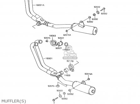 MUFFLER(S) - ZX600C9 NINJA 600R 1996 USA CALIFORNIA CANADA