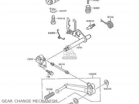 GEAR CHANGE MECHANISM - ZX600C9 NINJA 600R 1996 USA CALIFORNIA CANADA
