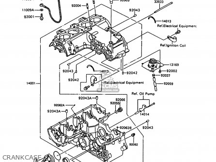 CRANKCASE - ZX600C9 NINJA 600R 1996 USA CALIFORNIA CANADA