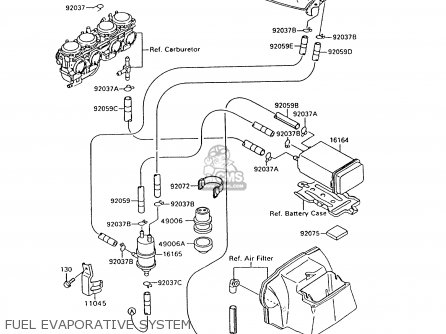 FUEL EVAPORATIVE SYSTEM - ZX600C9 NINJA 600R 1996 USA CALIFORNIA CANADA
