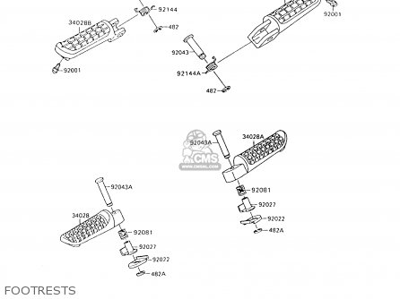 FOOTRESTS - ZX600C9 NINJA 600R 1996 USA CALIFORNIA CANADA