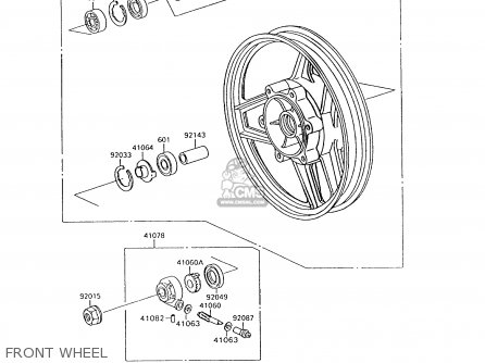 FRONT WHEEL - ZX600C9 NINJA 600R 1996 USA CALIFORNIA CANADA