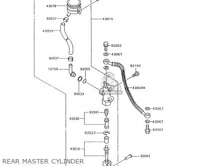 REAR MASTER CYLINDER - ZX600C9 NINJA 600R 1996 USA CALIFORNIA CANADA