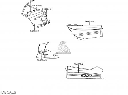 DECALS - ZX600C9 NINJA 600R 1996 USA CALIFORNIA CANADA