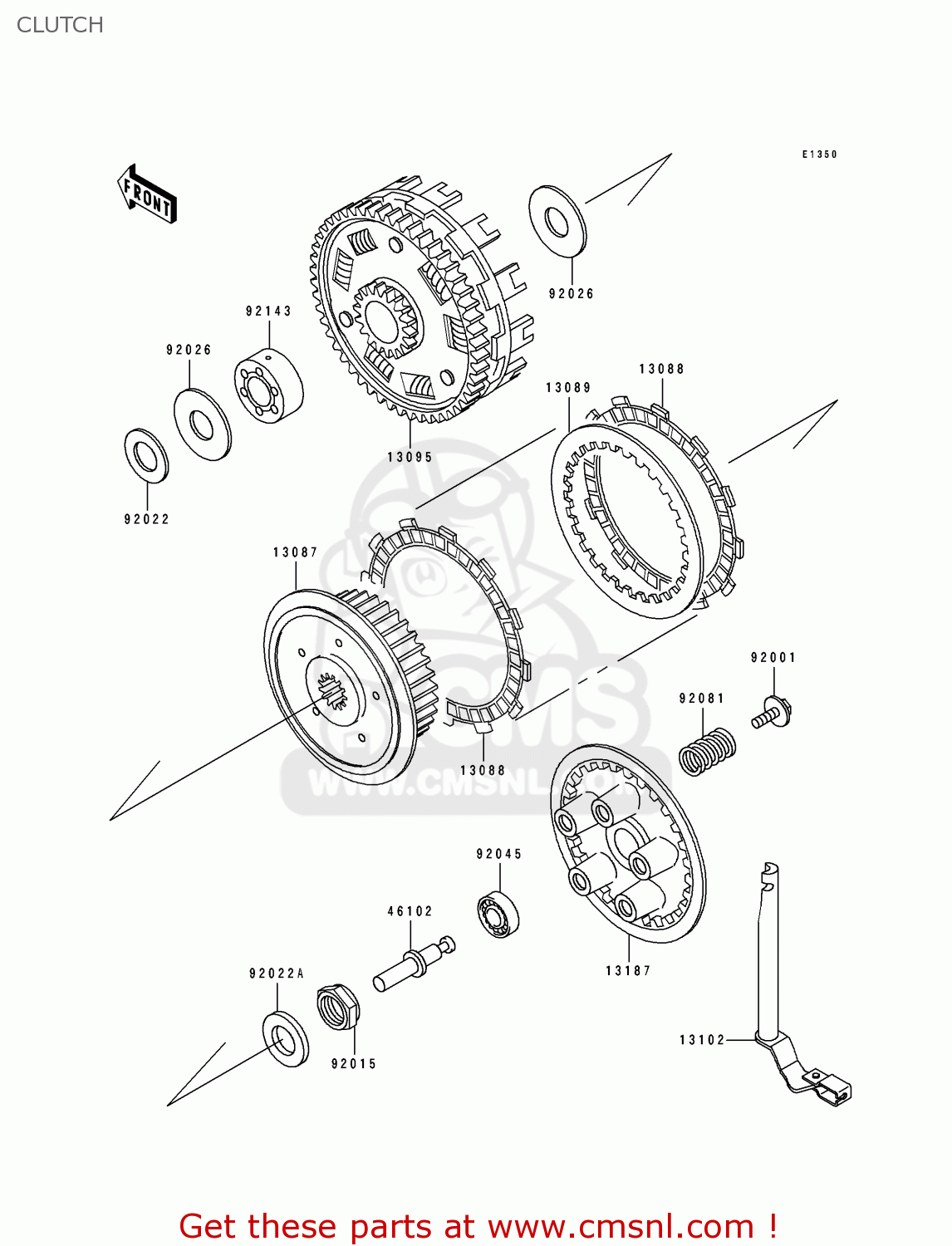 Kawasaki ZX600D1 NINJA ZX6 1990 USA CALIFORNIA CANADA CLUTCH - buy ...