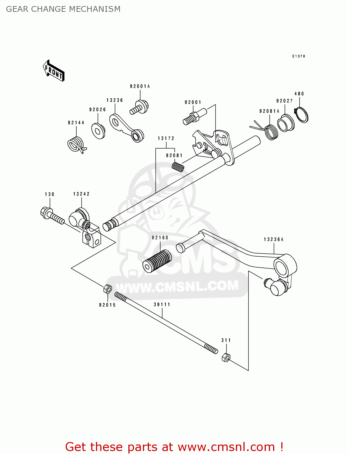 GEAR CHANGE MECHANISM ZX600D1 NINJA ZX6 1990 USA CALIFORNIA CANADA
