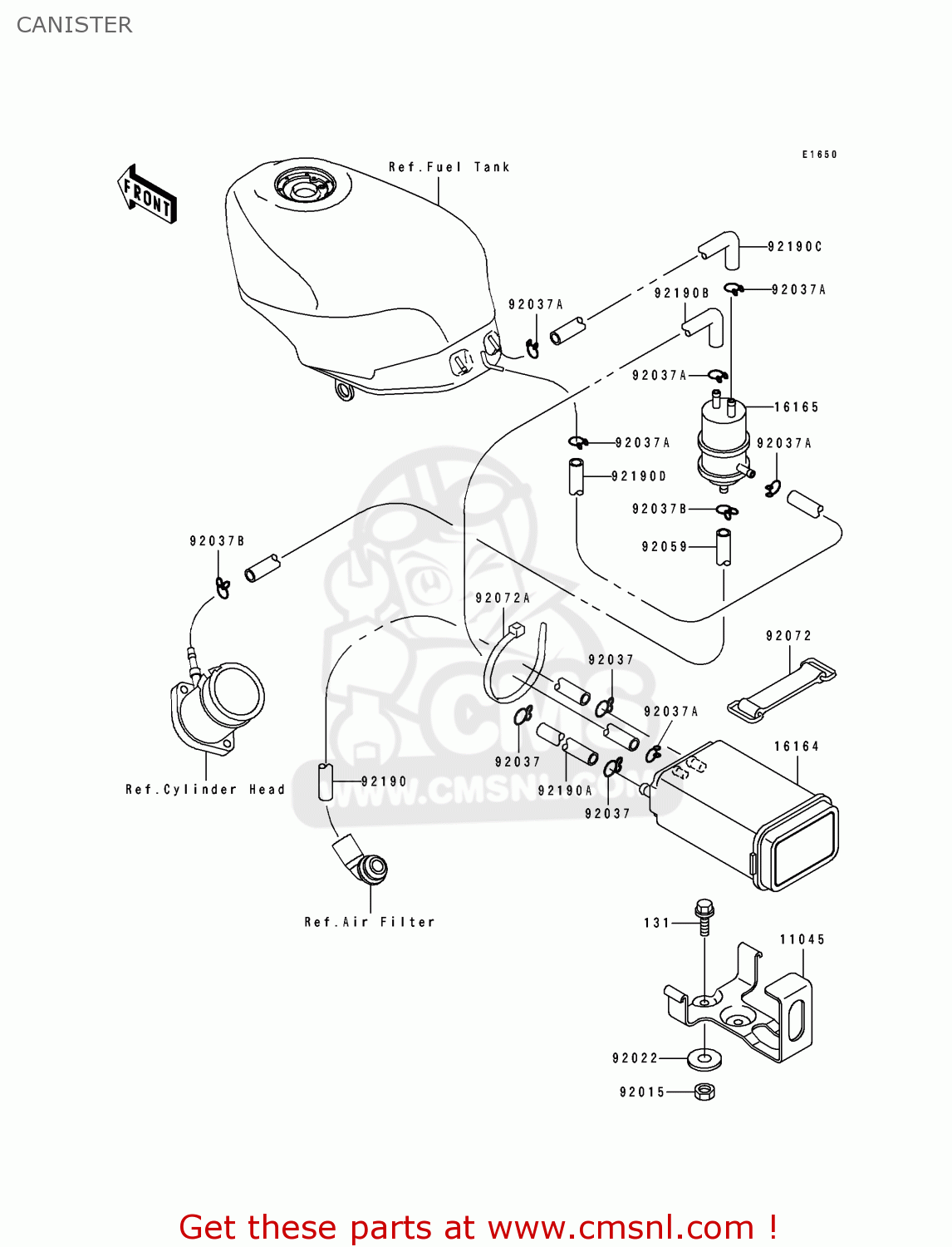 CANISTER ZX600D1 NINJA ZX6 1990 USA CALIFORNIA CANADA