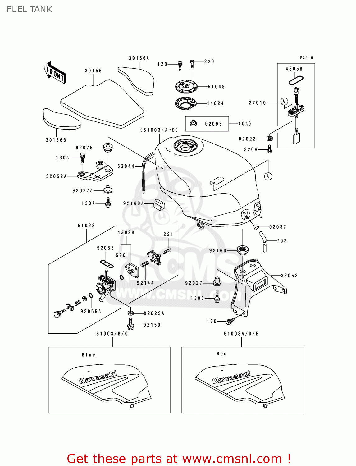 FUEL TANK ZX600D1 NINJA ZX6 1990 USA CALIFORNIA CANADA