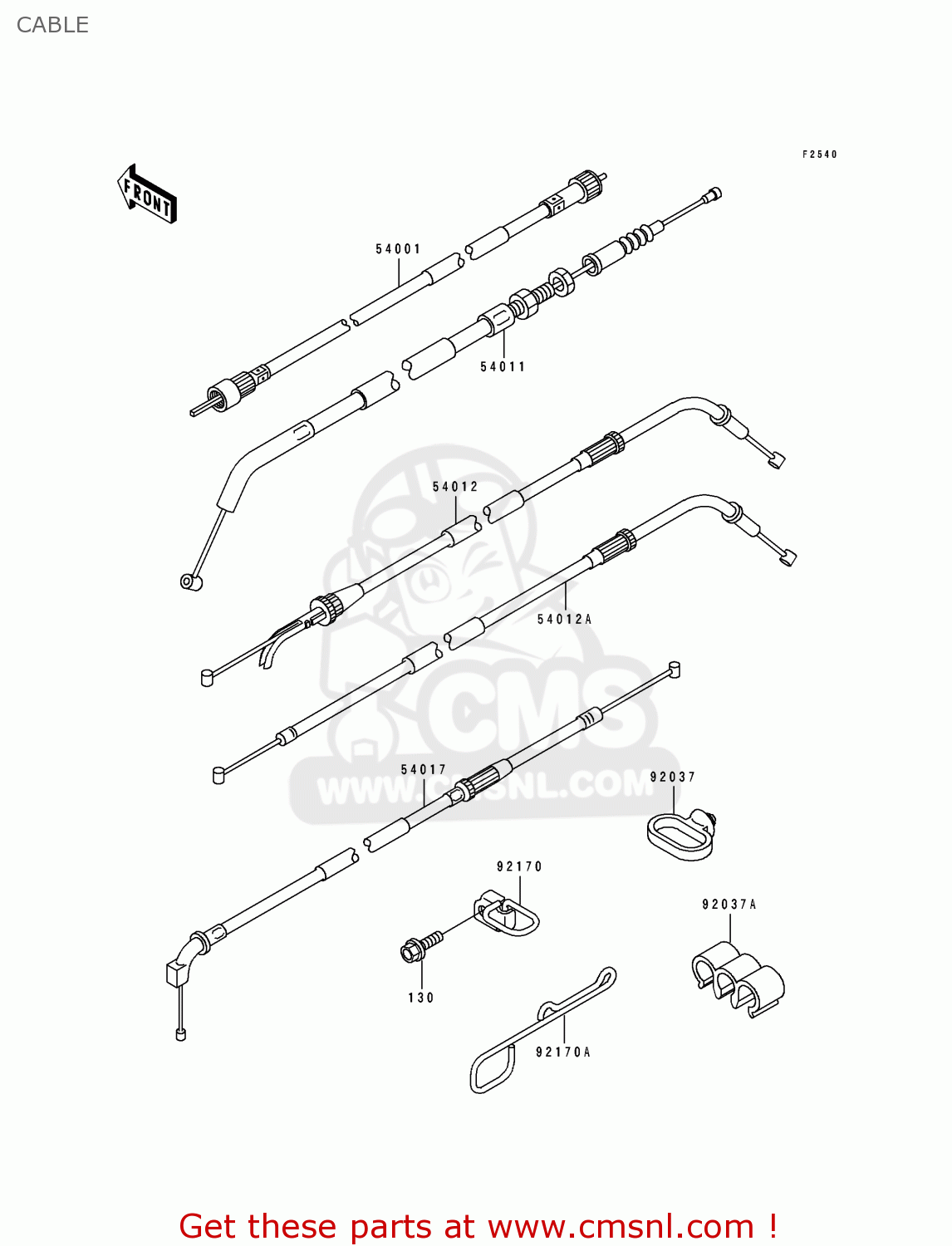 CABLE ZX600D1 NINJA ZX6 1990 USA CALIFORNIA CANADA