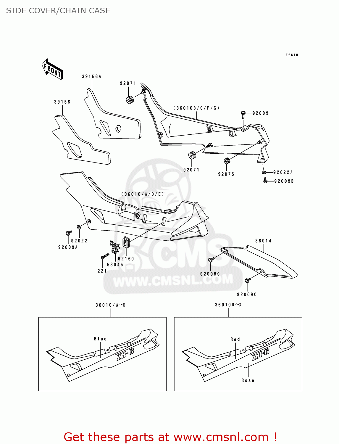 SIDE COVER/CHAIN CASE ZX600D1 NINJA ZX6 1990 USA CALIFORNIA CANADA