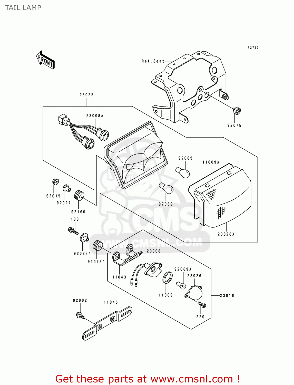 TAIL LAMP ZX600D1 NINJA ZX6 1990 USA CALIFORNIA CANADA